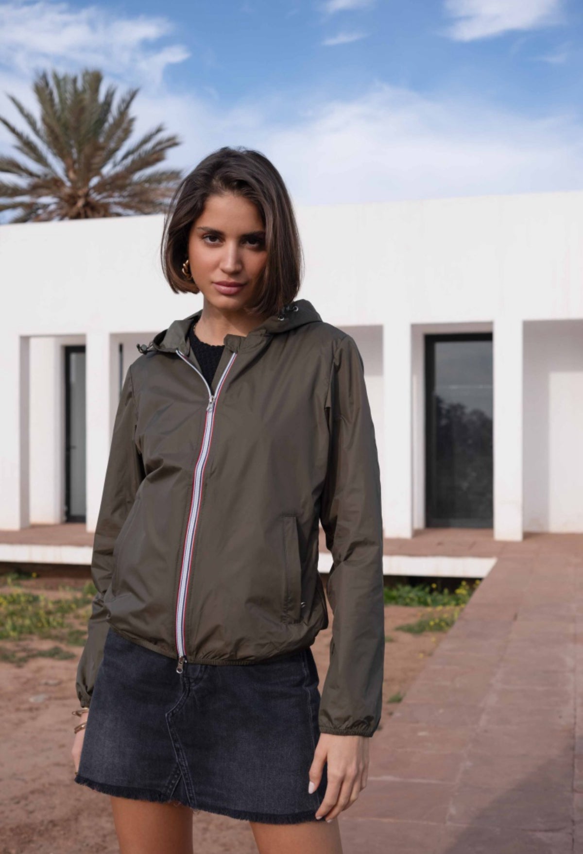 LAURA JO - Coupe vent imperméable ANNA COURT Kaki