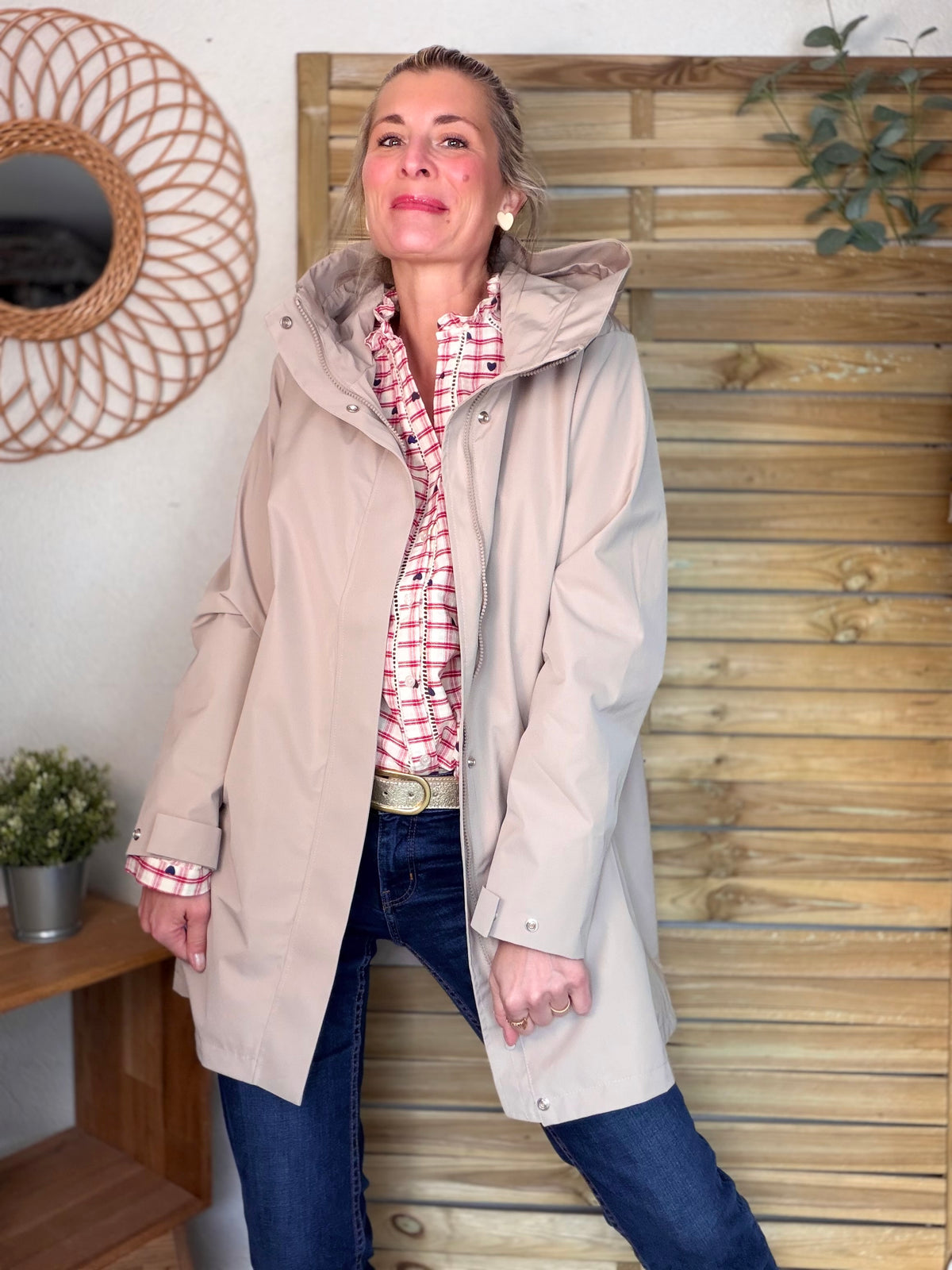 LAURA JO - Imperméable LAURENCE long - Beige • DÉSTOCKAGE