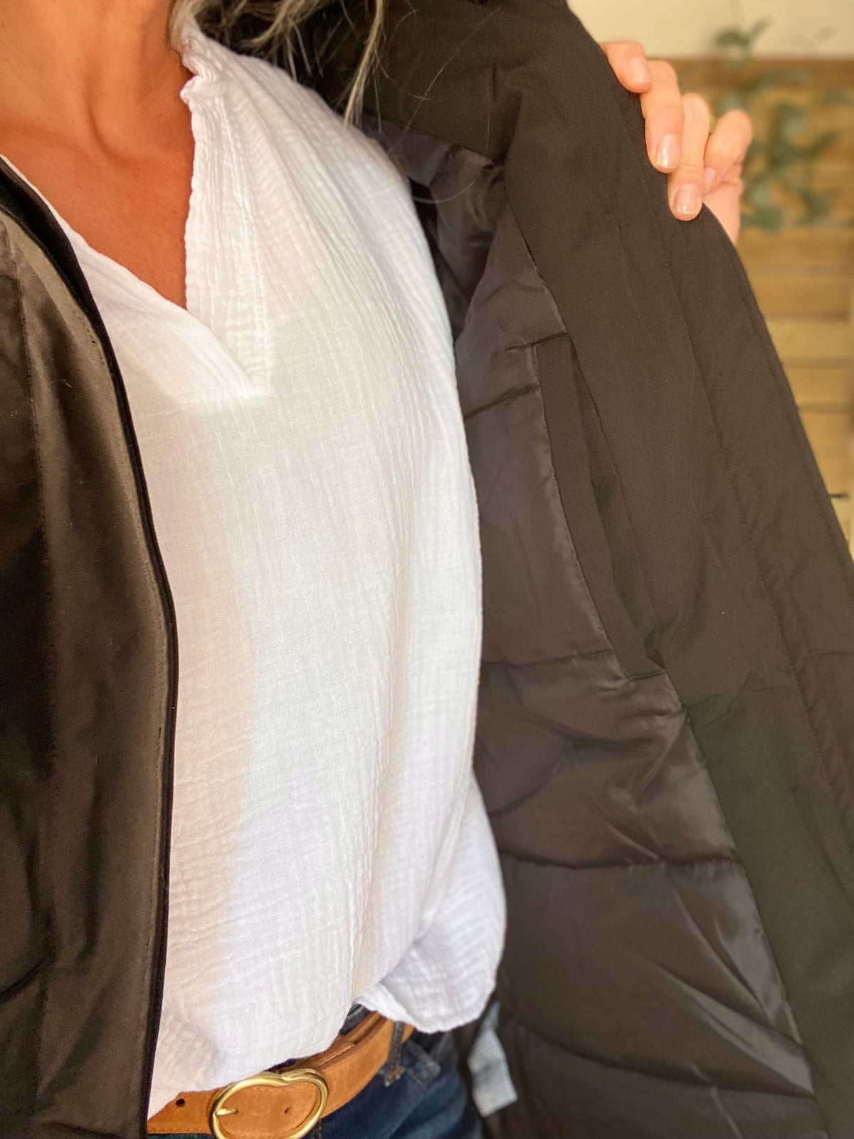 Parka rembourrée déperlante noir, capuche col fourrure amovible - CHEYENNE - FIN DE SÉRIE
