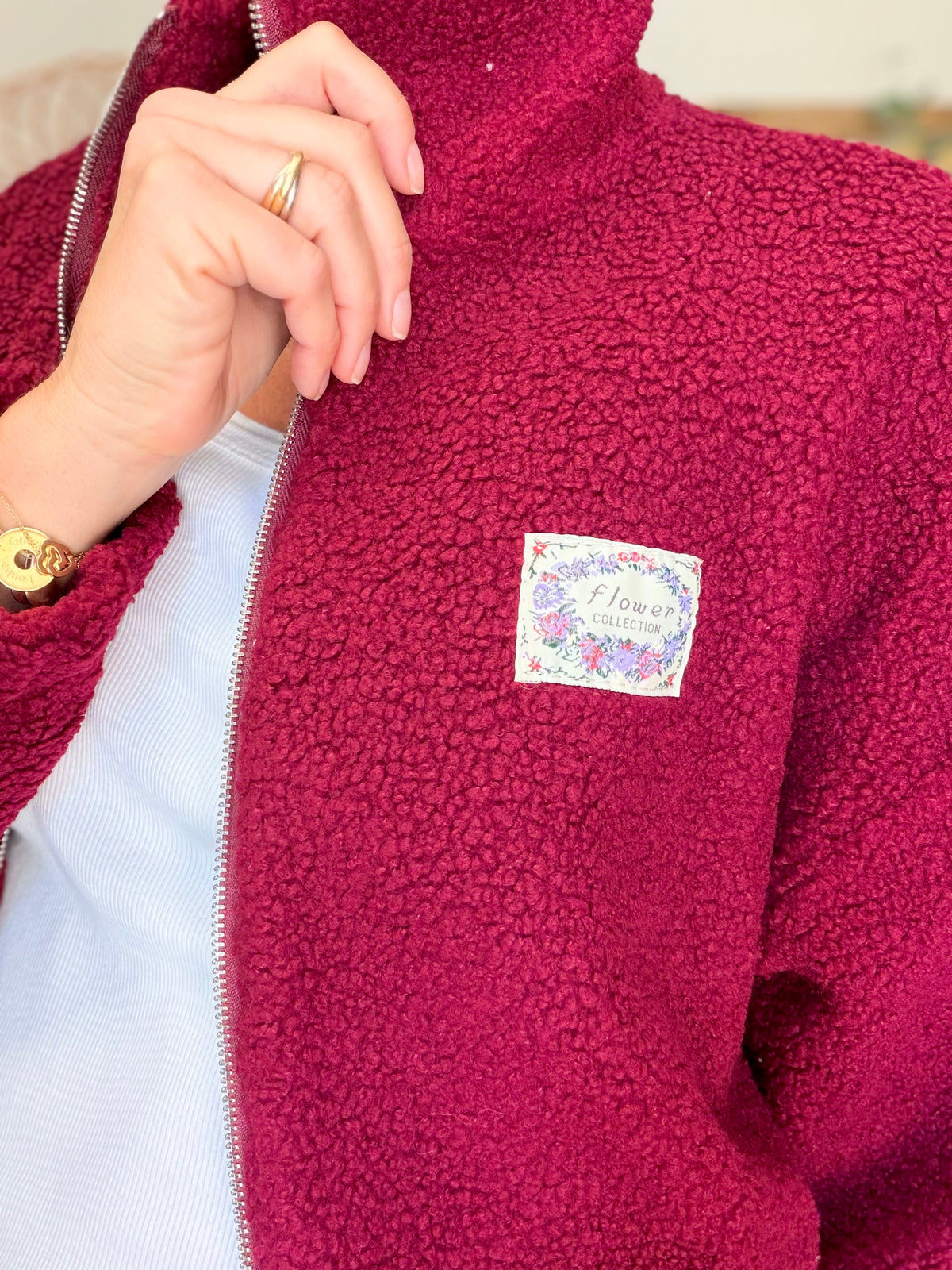 ⚡️ ARRIVAGE • Veste teddy Sherpa zippée LÉONIE Bordeaux