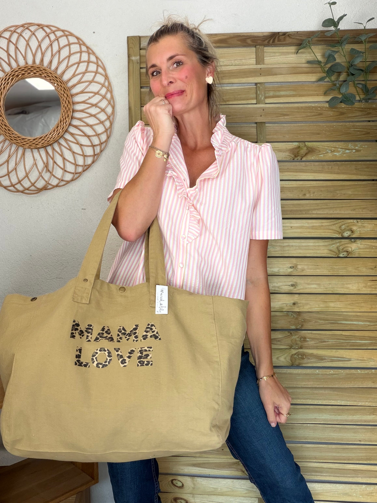 Sac week end MAMA LOVE Sable - Marcel et Lily