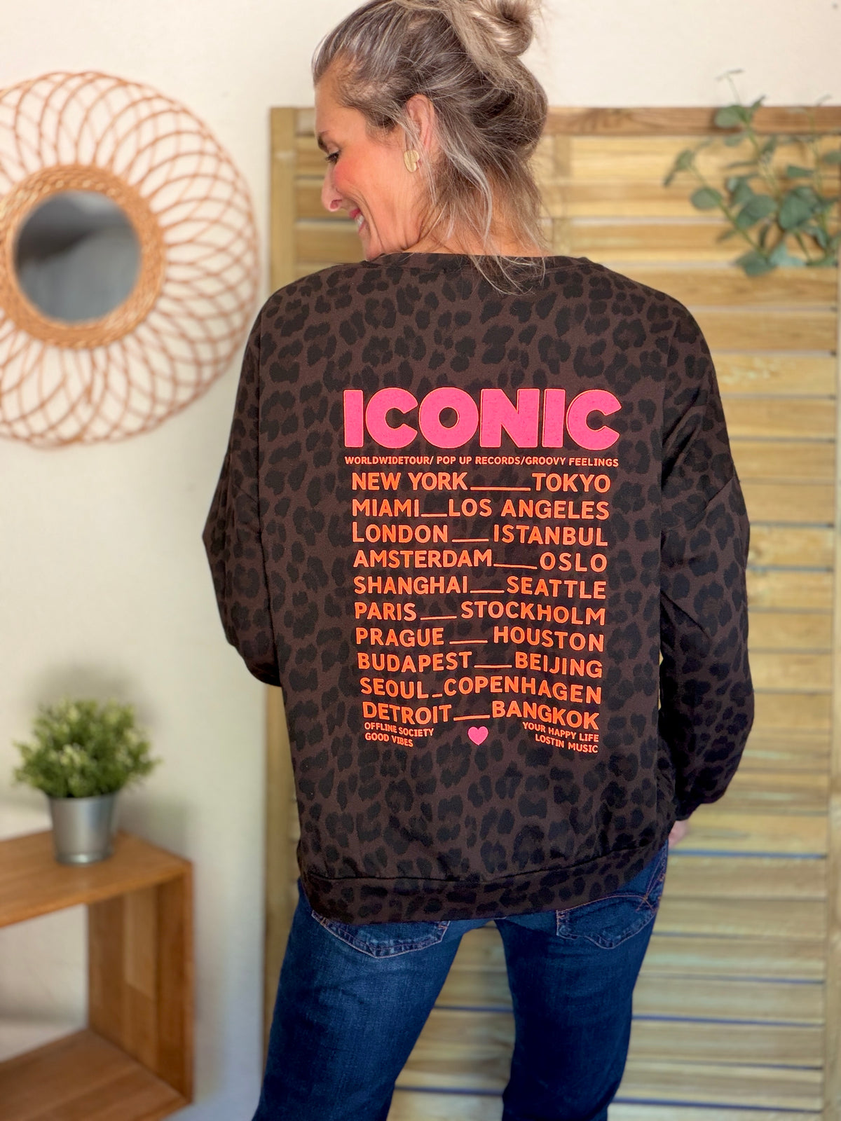 Sweat ICONIC léger 100% coton FAUSTINE Léo choco (taille 34 à 46)
