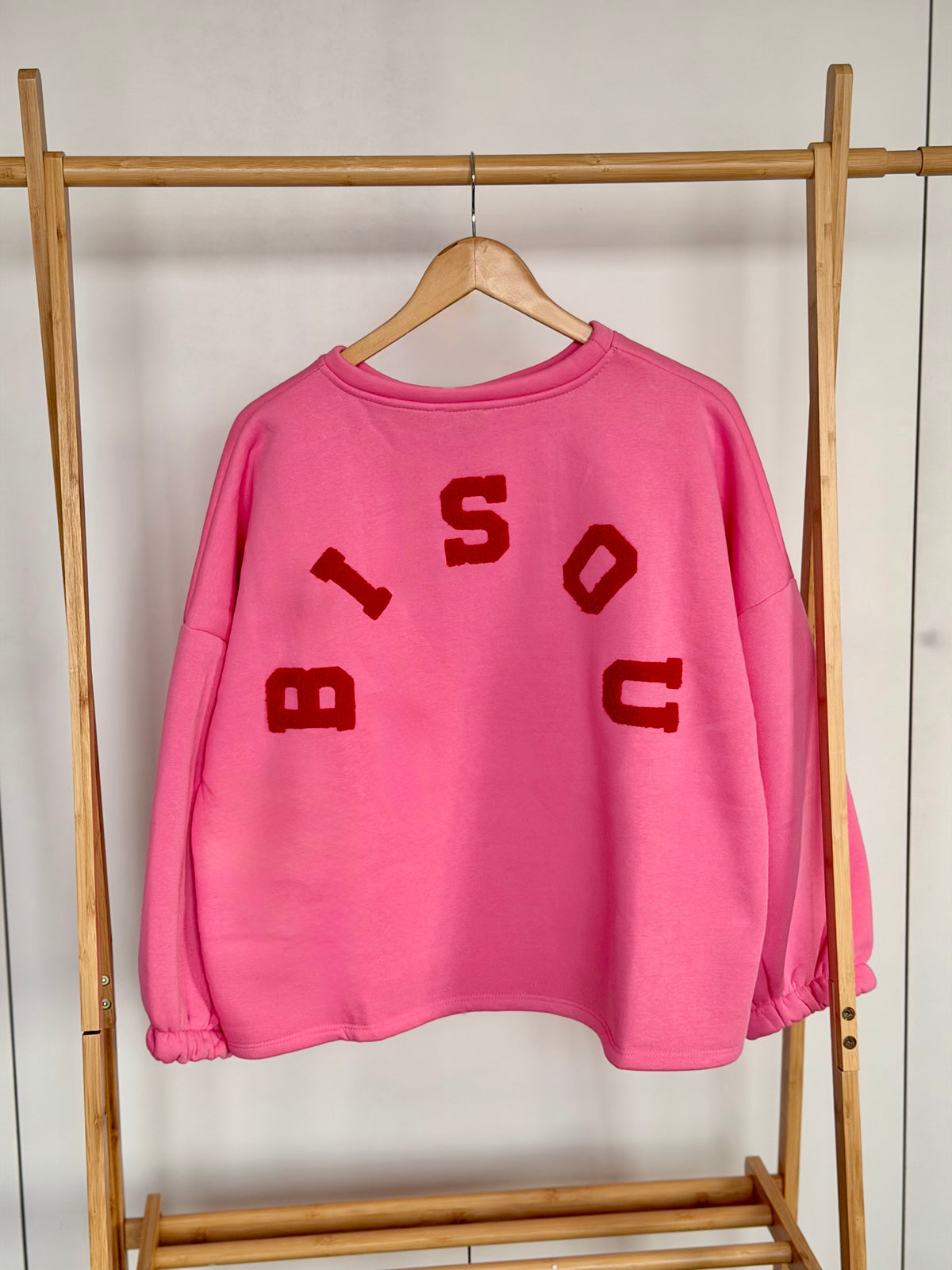 Sweat molleton oversized BISOU Rose / Rouge - MIKA - FIN DE SÉRIE