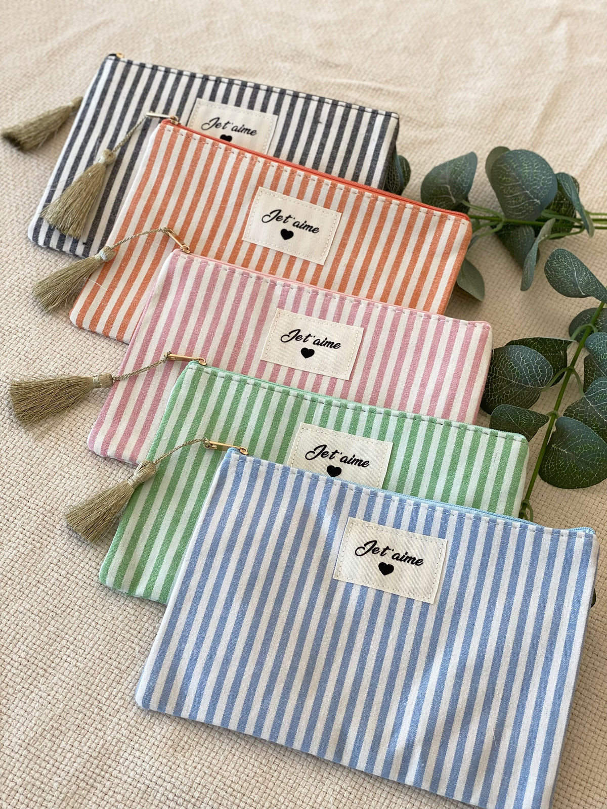 Pochette XL rayée «Je t’aime» - SARAH