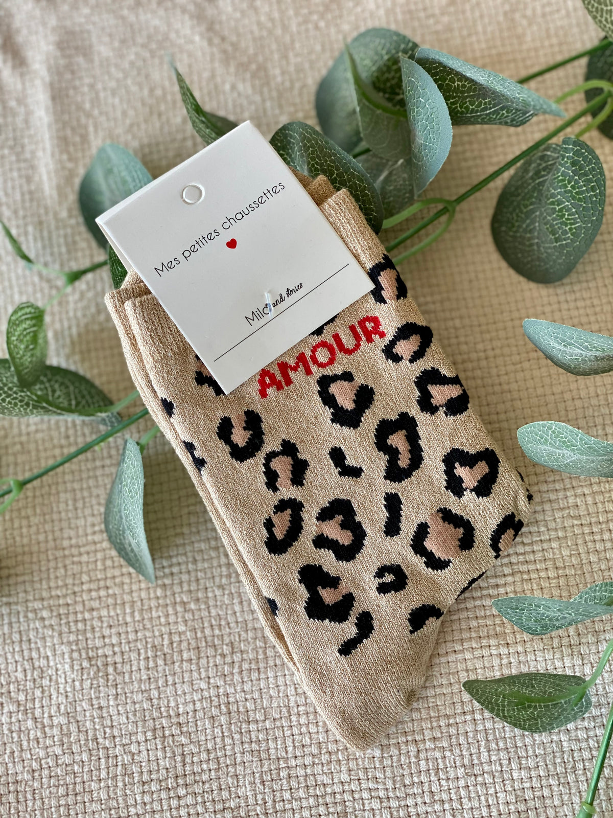 Chaussettes ZORA - Léo beige 🐆 FIN DE SÉRIE