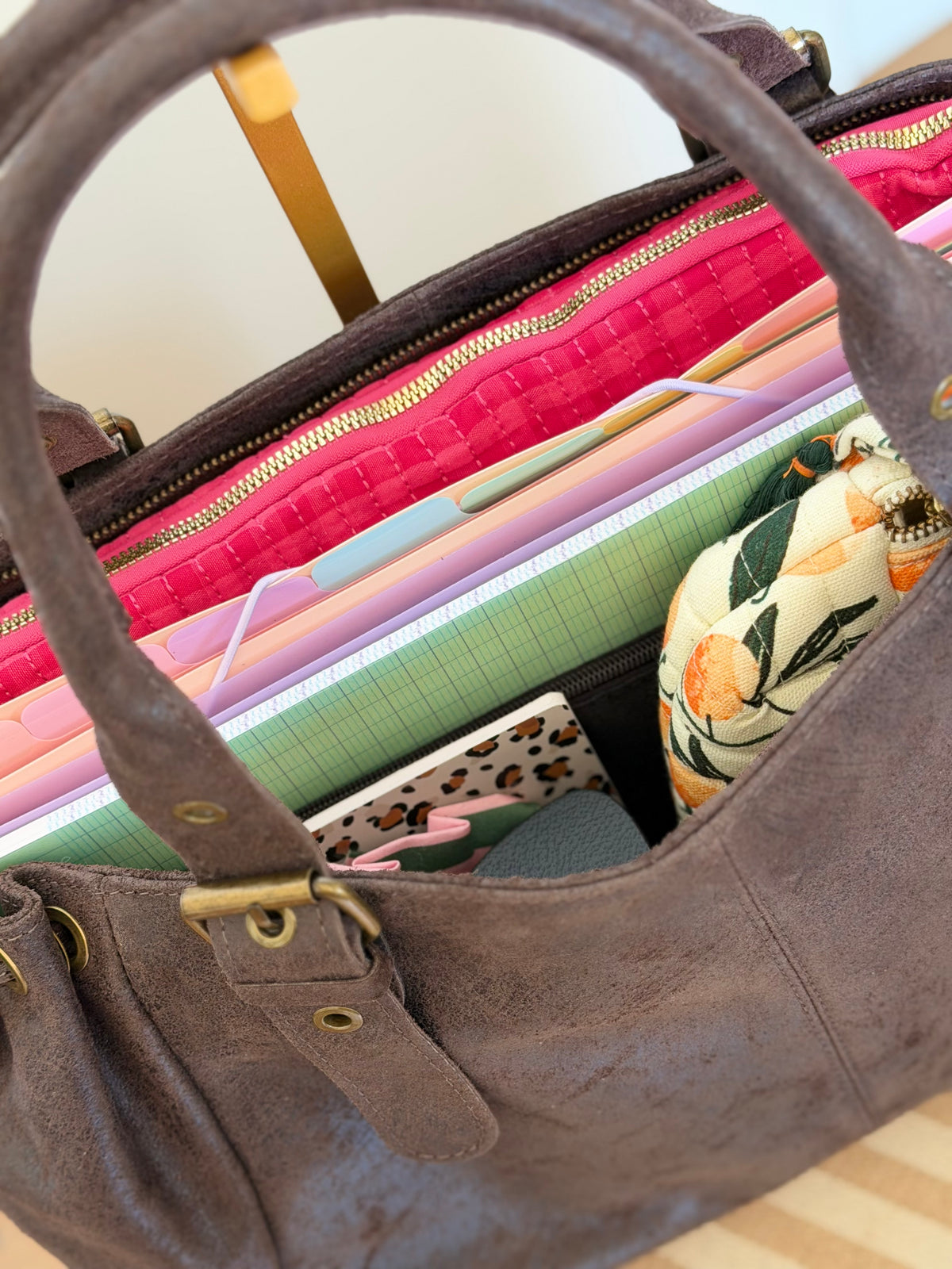 Sac cabas XL en cuir vieilli • COOPER Chocolat