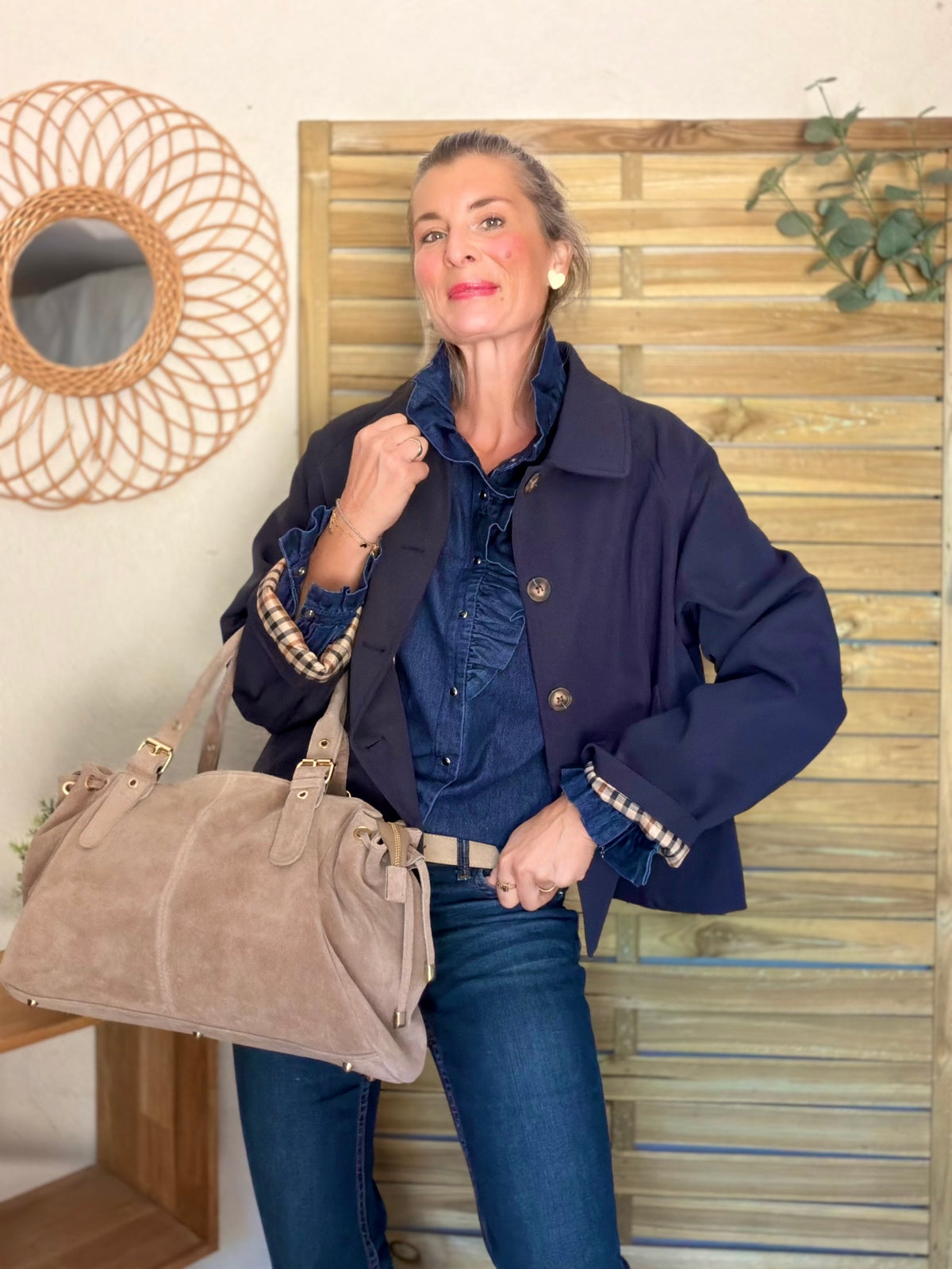 Chemise Denim brut col victorien SOPHIE