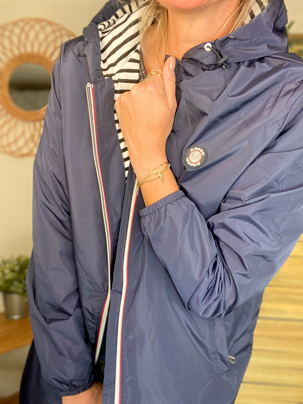Imperméable doublé unisexe CÉLESTE - LE PETIT BRETON - Bleu Marine (taille petit) - FIN DE SÉRIE