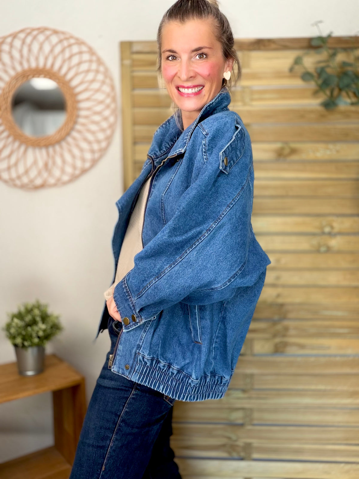 ⚡️ ARRIVAGE • Veste en jean oversized col montant ARIANE
