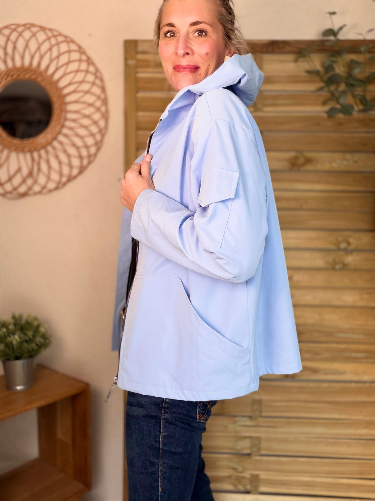 Veste Coupe vent court LIZZIE - Bleu ciel - FIN DE SÉRIE