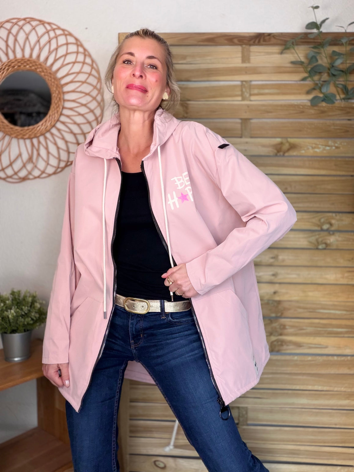 Veste Coupe vent long LESLIE - Rose clair - FIN DE SÉRIE