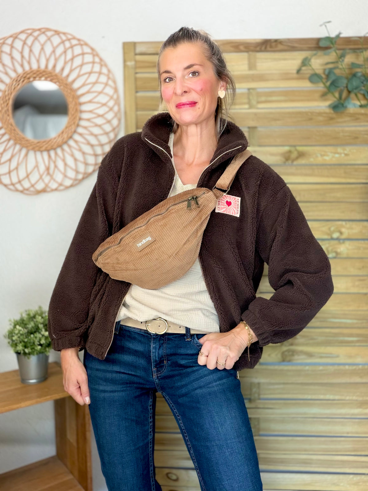 ⚡️ARRIVAGE • Veste teddy Sherpa zippée « Soleil » DORO Chocolat