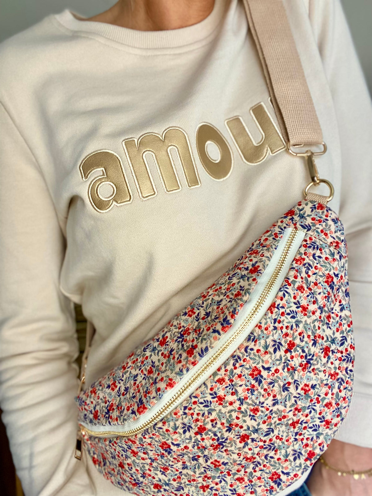 Sac banane XL velours Ciao Boum - IVY - Liberty