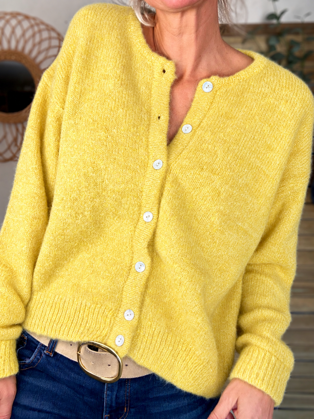 Gilet en maille MERYL - Jaune