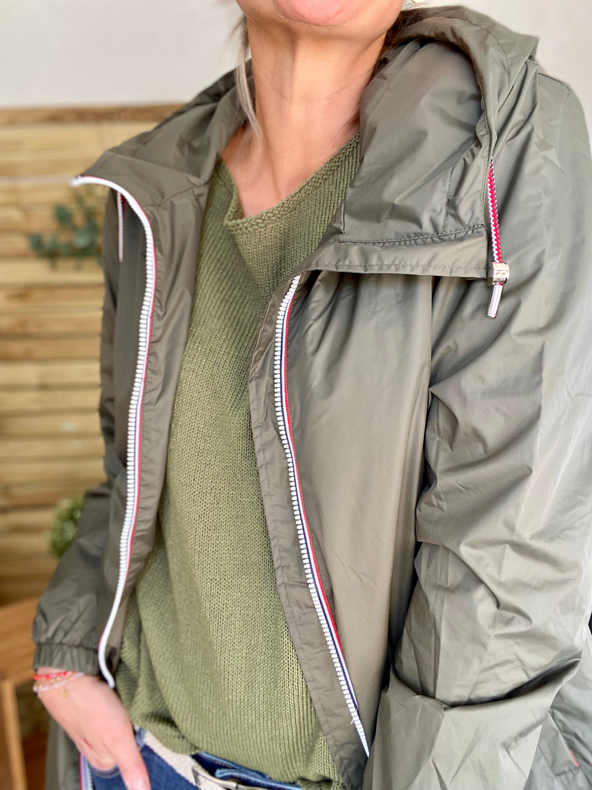 Imperméable mi-saison doublé SOLINE LONG - Kaki - LAURA JO - FIN DE SÉRIE