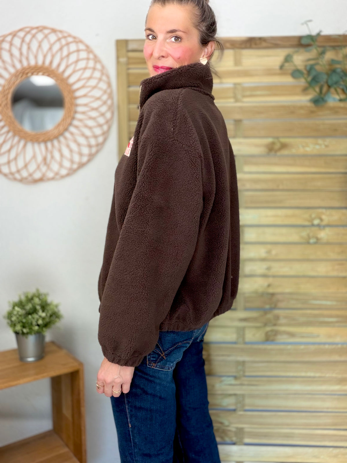 ⚡️ARRIVAGE • Veste teddy Sherpa zippée « Soleil » DORO Chocolat