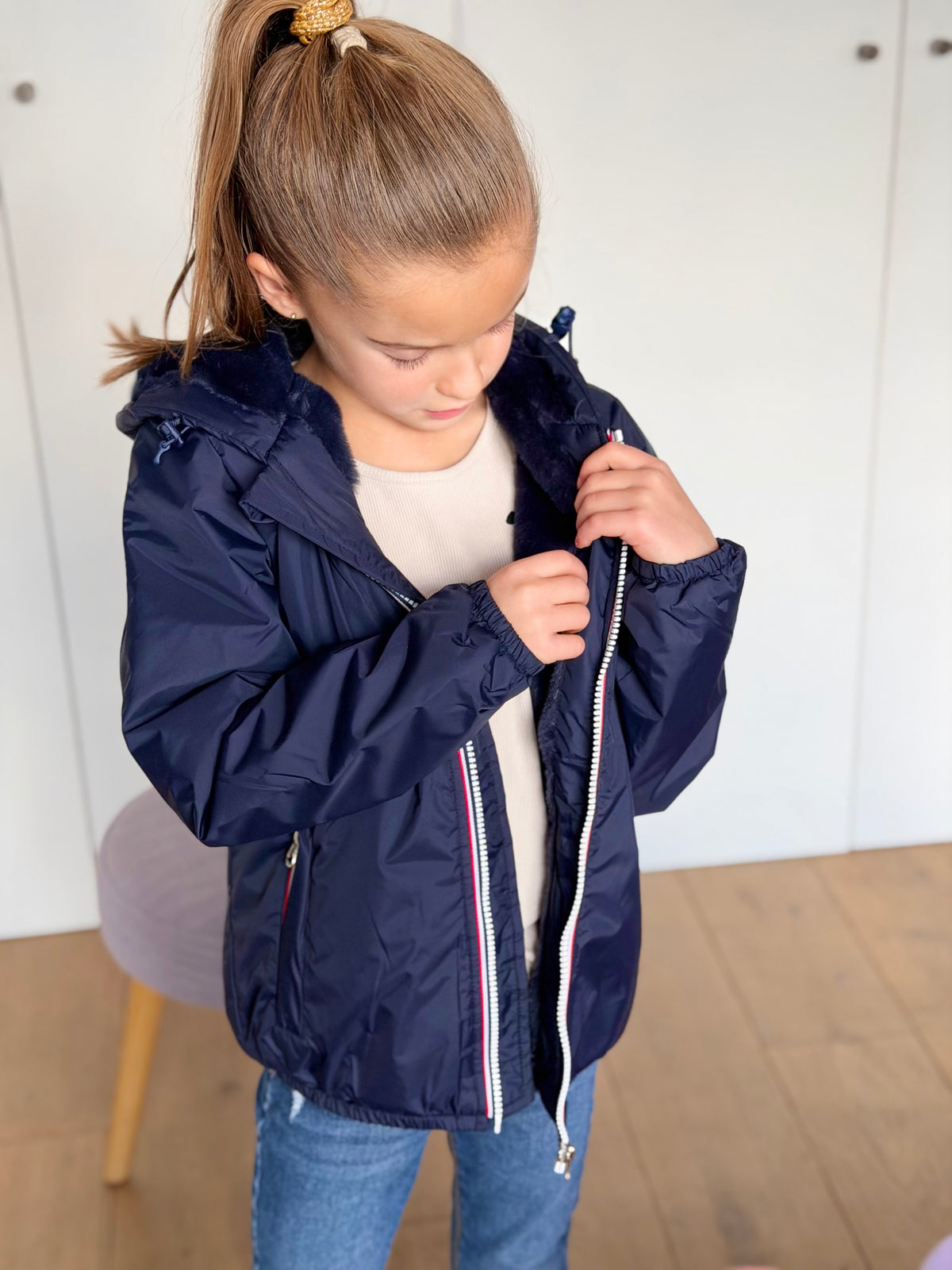 LAURA JO - Parka Imperméable mixte LOUIS.E KIDS fourré - Bleu marine