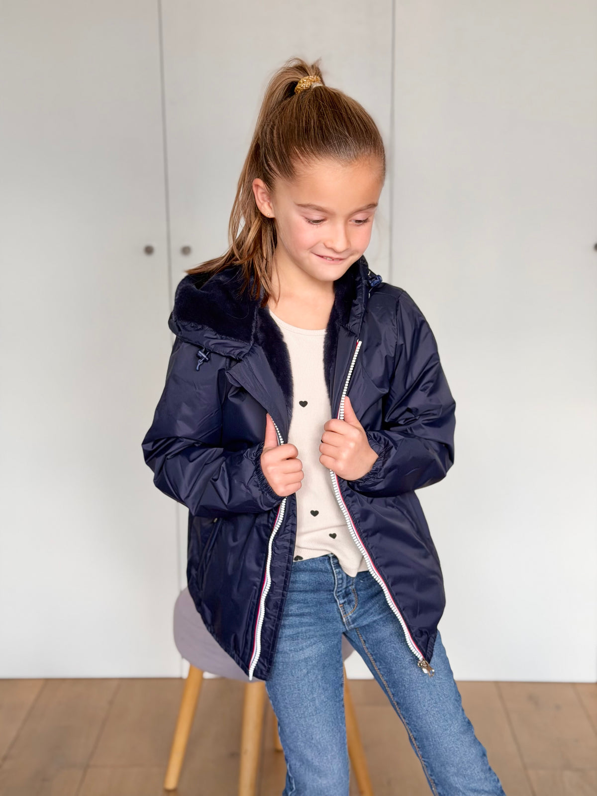 LAURA JO - Parka Imperméable mixte LOUIS.E KIDS fourré - Bleu marine