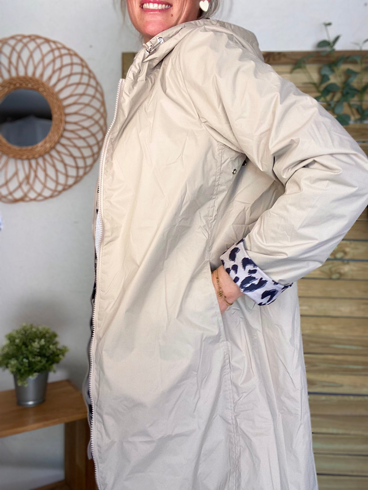 LAURA JO - Imperméable réversible rembourré LOUISON LONG - Beige / Léo