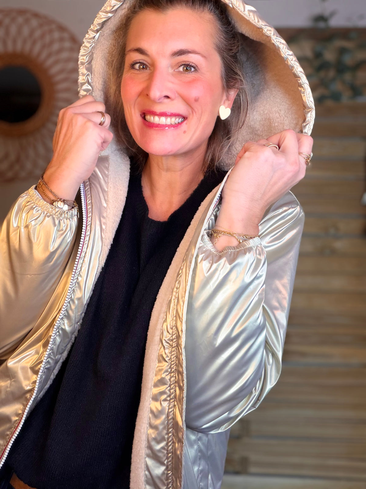 LAURA JO - Parka Imperméable LOUISE COURT sherpa - Doré