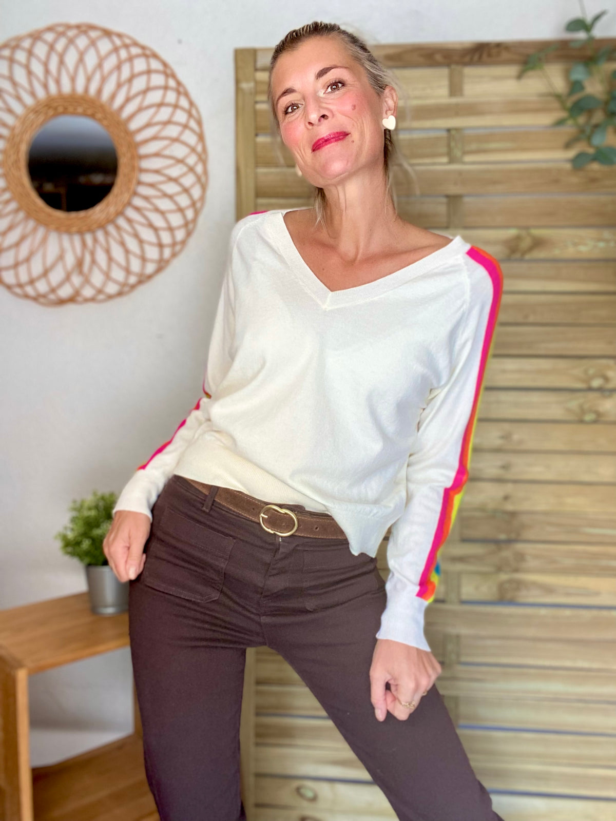 Ceinture boucle laiton - ANGIE - Chocolat
