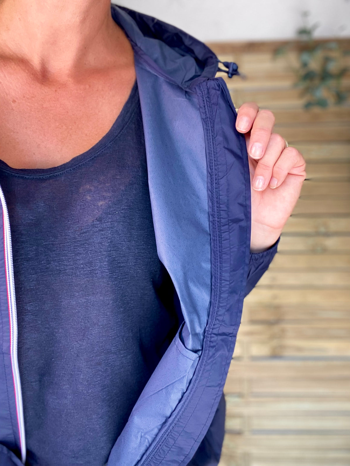 LAURA JO - Coupe vent imperméable ANNA COURT Bleu marine