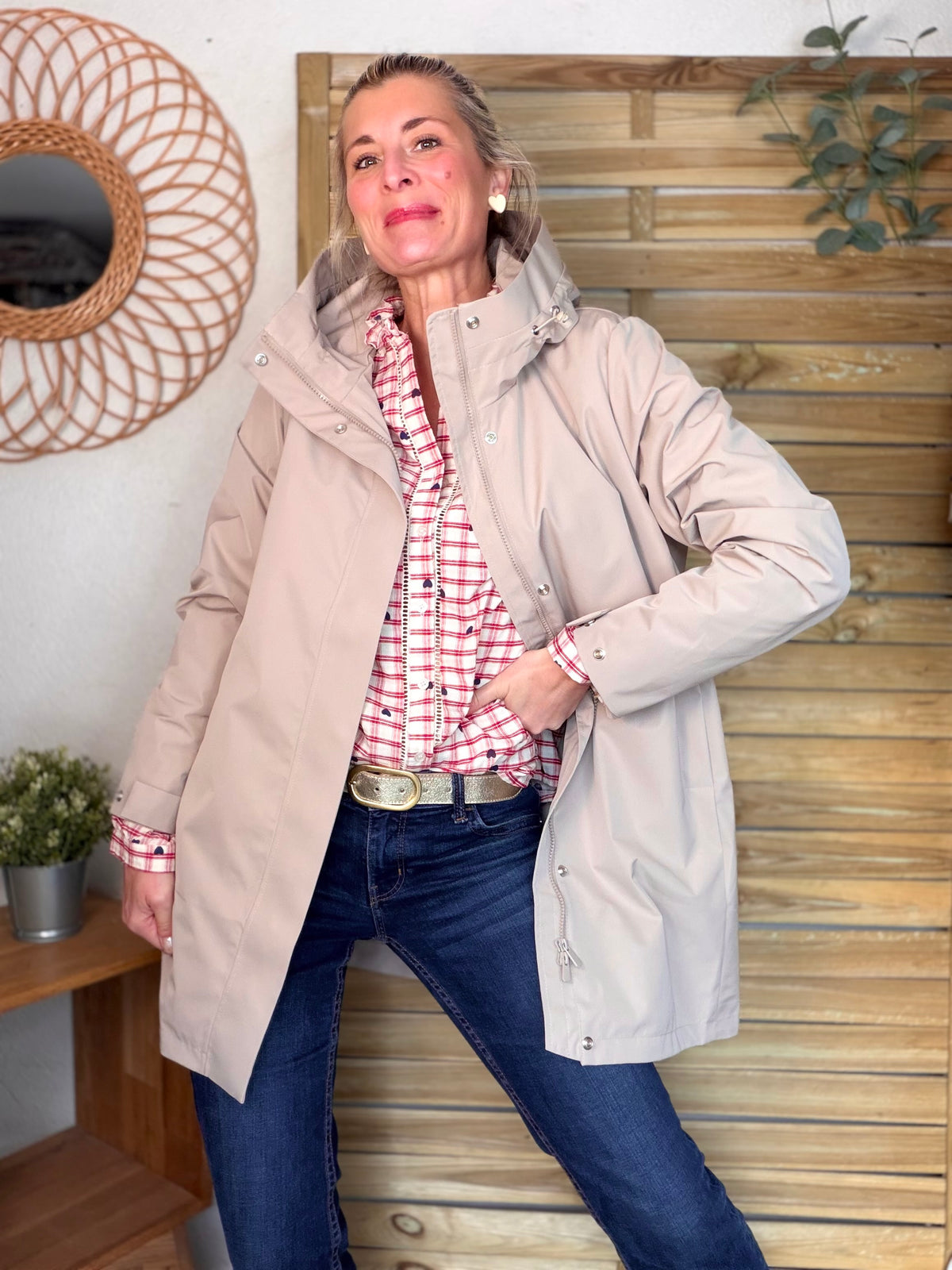 LAURA JO - Imperméable LAURENCE long - Beige • DÉSTOCKAGE