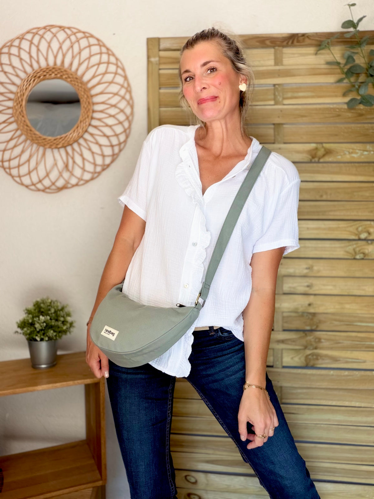 HINDBAG ANDRÉA - Sac banane demi-lune Vert sauge