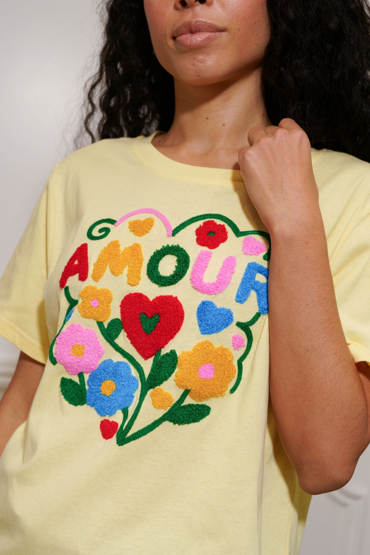 Tee shirt amour fleuri ARYA Jaune