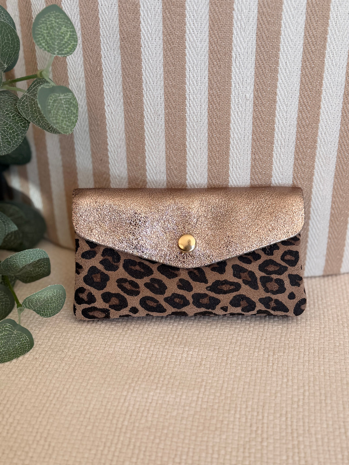 Porte monnaie / porte carte XL+ en cuir irisé Léo - BASILE