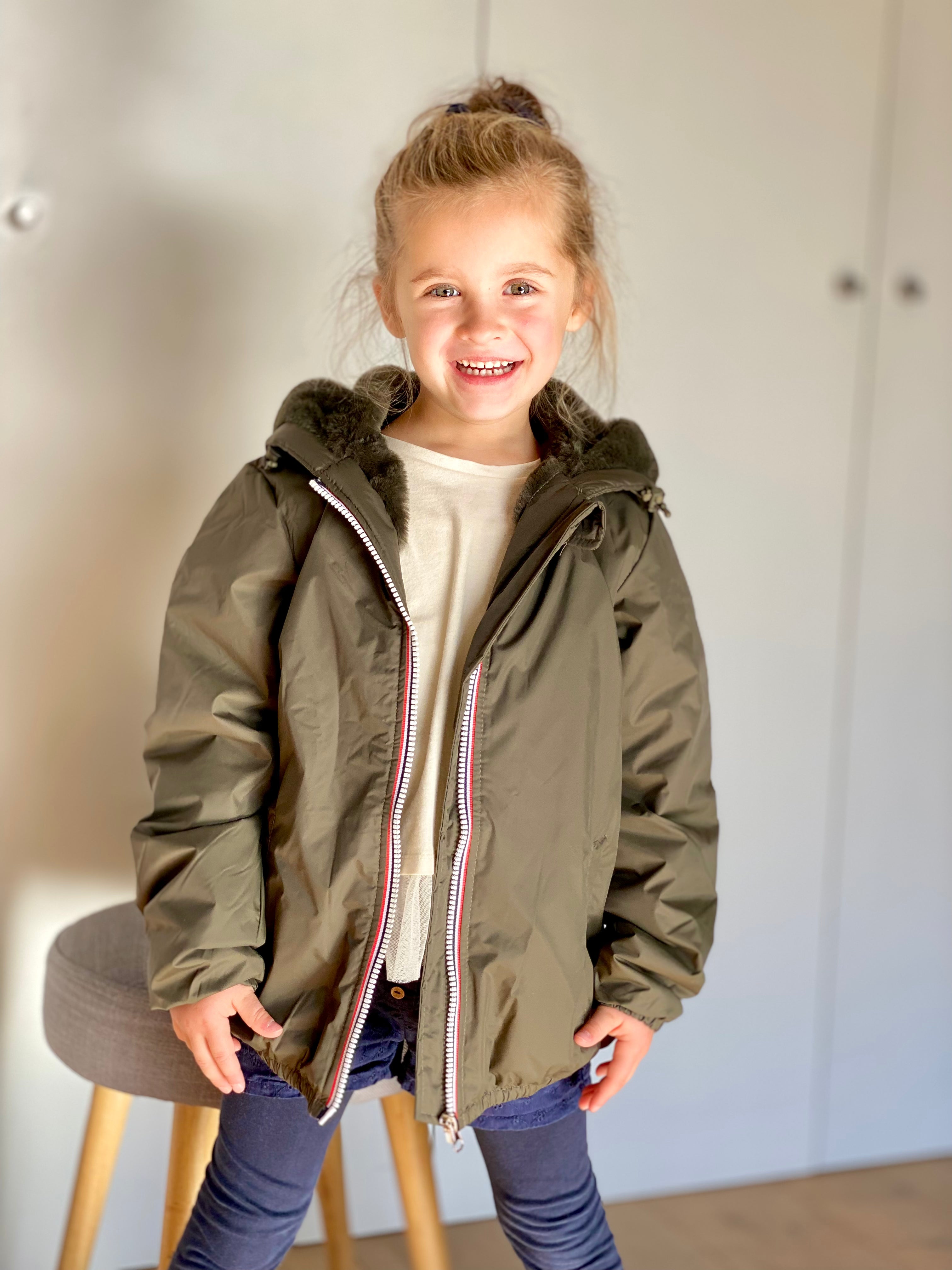 LAURA JO - Parka Imperméable mixte LOUIS.E KIDS fourré - Kaki