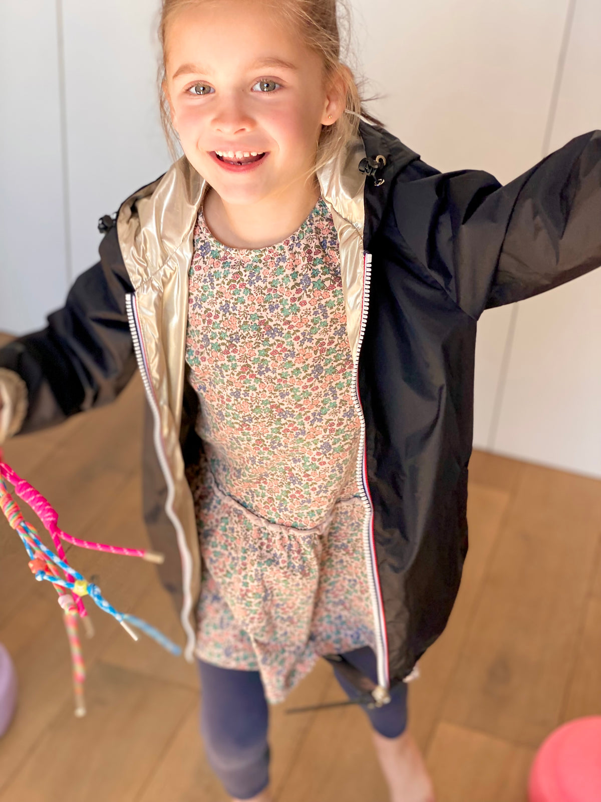 LAURA JO - Imperméable réversible léger GARANCE KIDS enfant (mixte) - Noir / Doré (DÉSTOCKAGE sur Taille 6 ans)