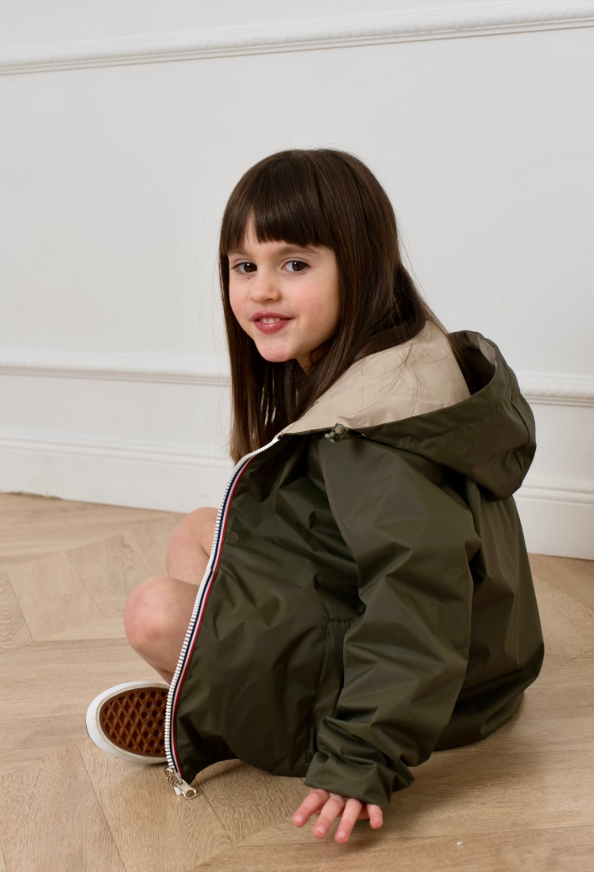 LAURA JO - Imperméable réversible léger GARANCE KIDS enfant (mixte) - Kaki / Beige • DÉSTOCKAGE sur Taille 6 ans