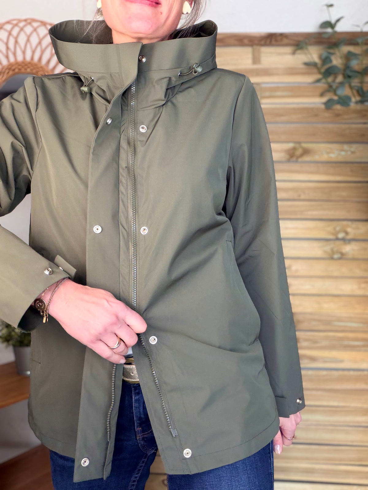 LAURA JO - Imperméable LAURENCE mi-long - Kaki