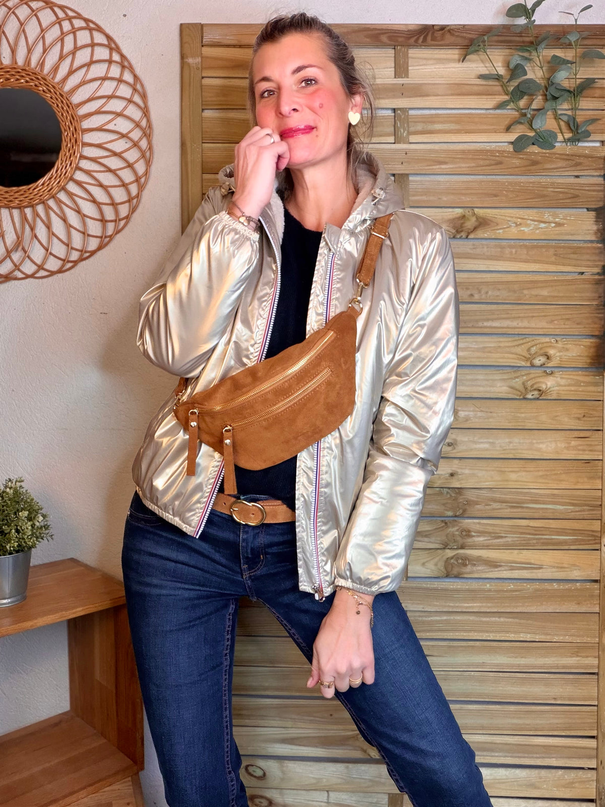LAURA JO - Parka Imperméable LOUISE COURT sherpa - Doré