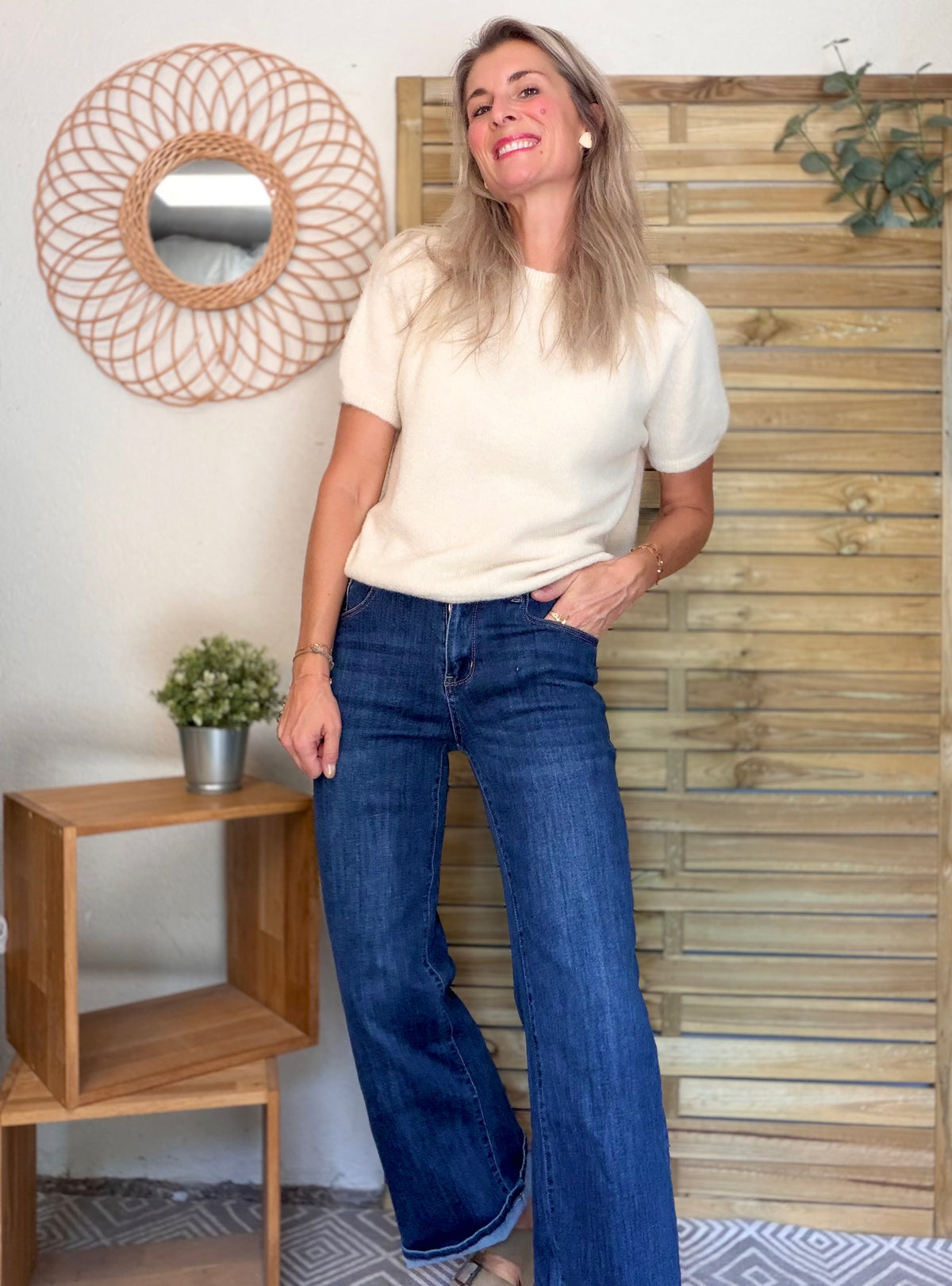 Pantalon Jean Wide leg BAPTISTE Bleu