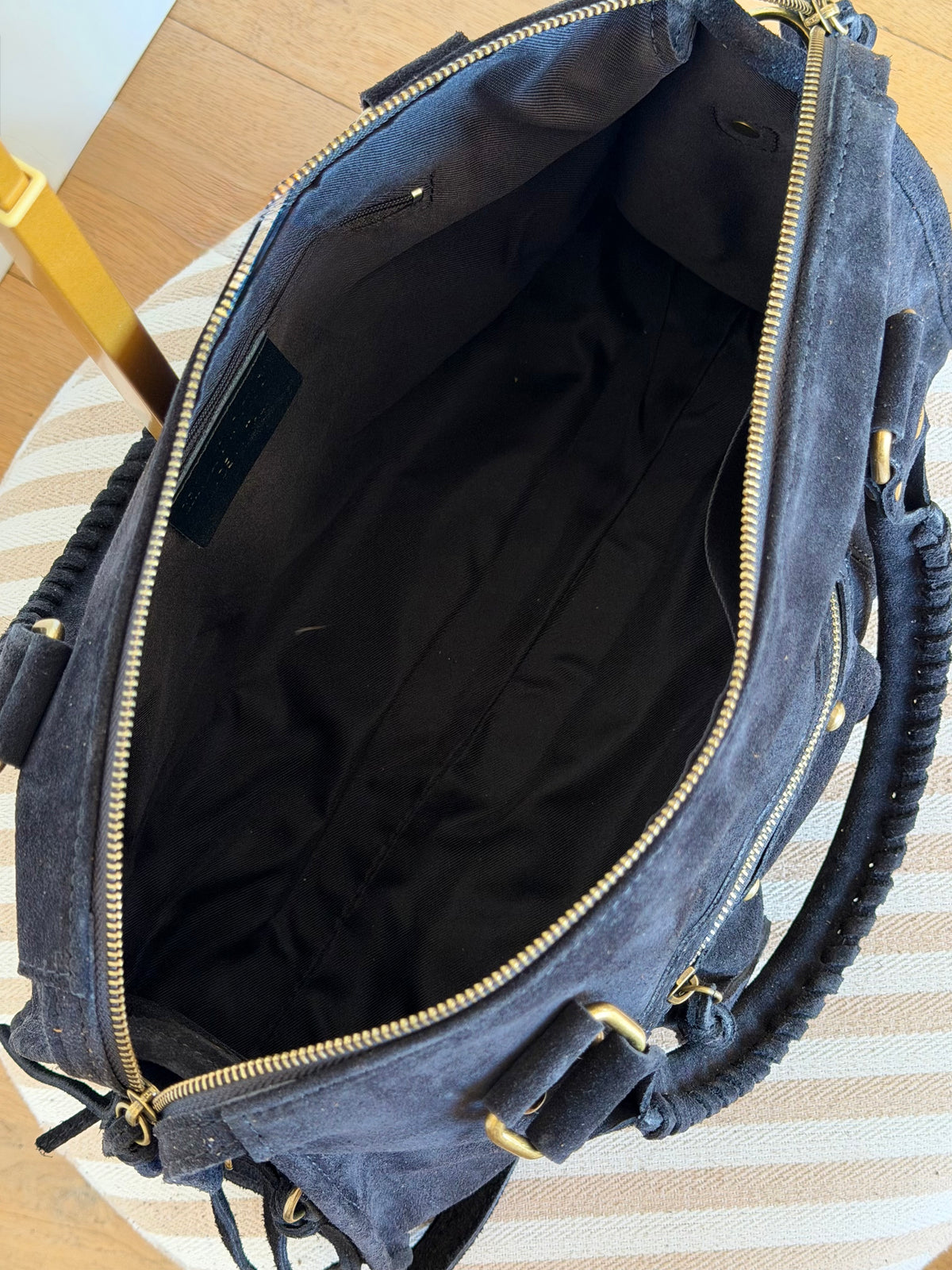 Sac cabas XL en cuir daim • HUNTER Noir