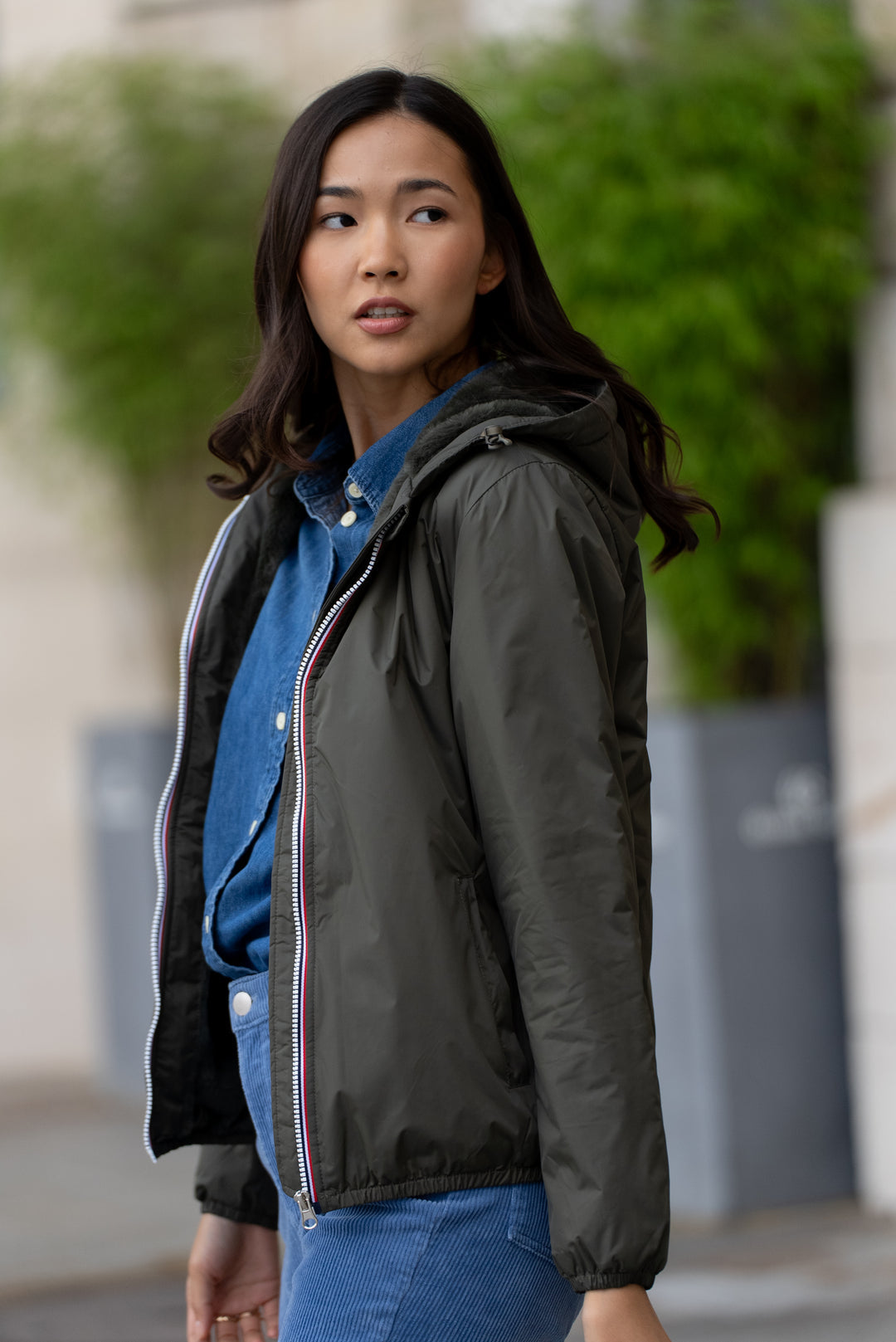 LAURA JO - Parka Imperméable LOUISE COURT fourré - Kaki