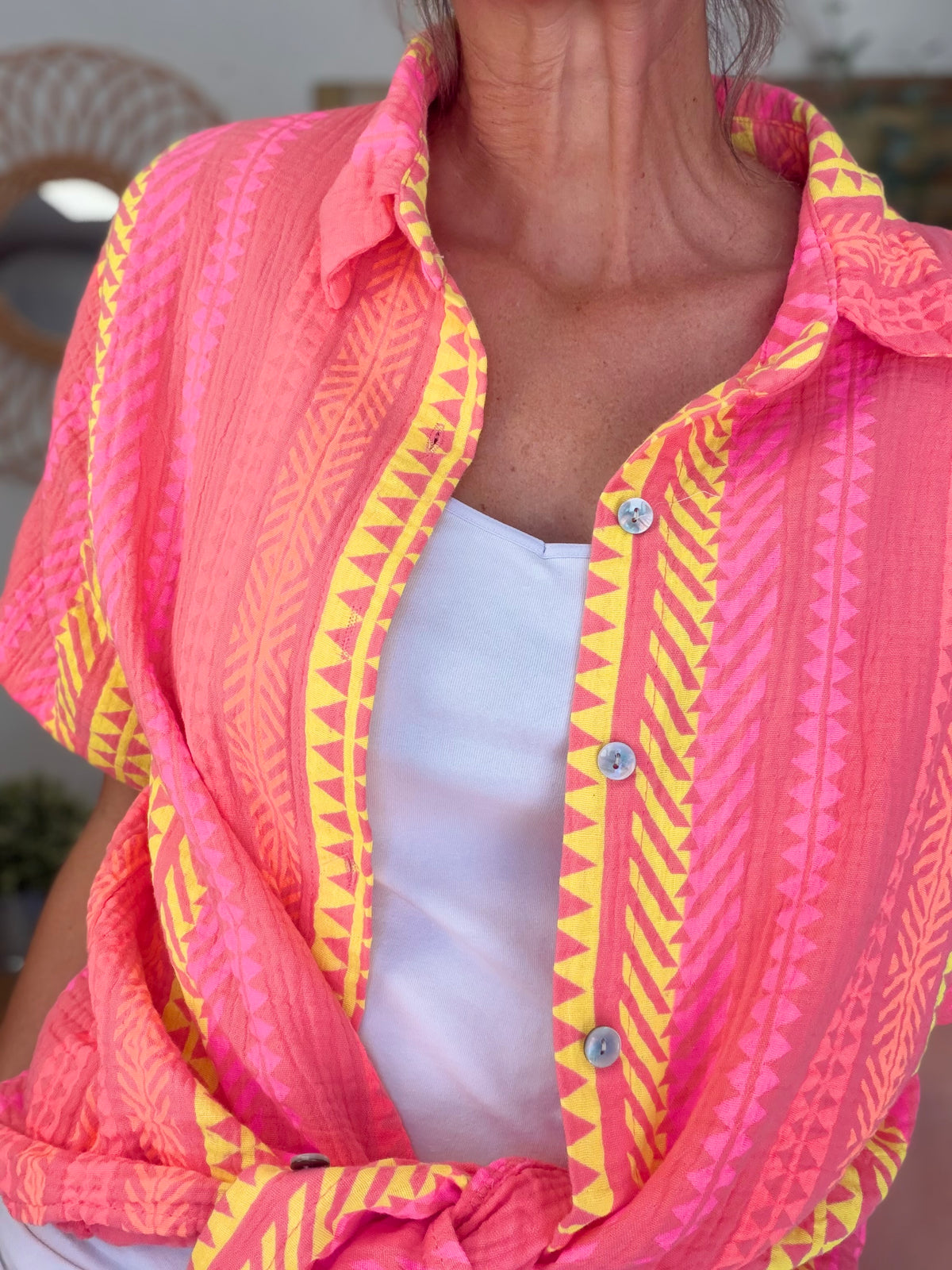 Chemise rayée en gaze de coton ROSIBEL - FIN DE SÉRIE