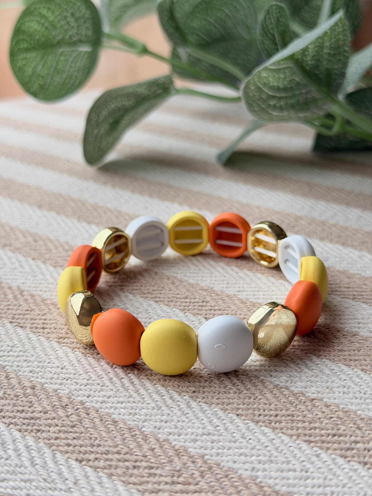 Bracelet élastiqué perles plates NINA