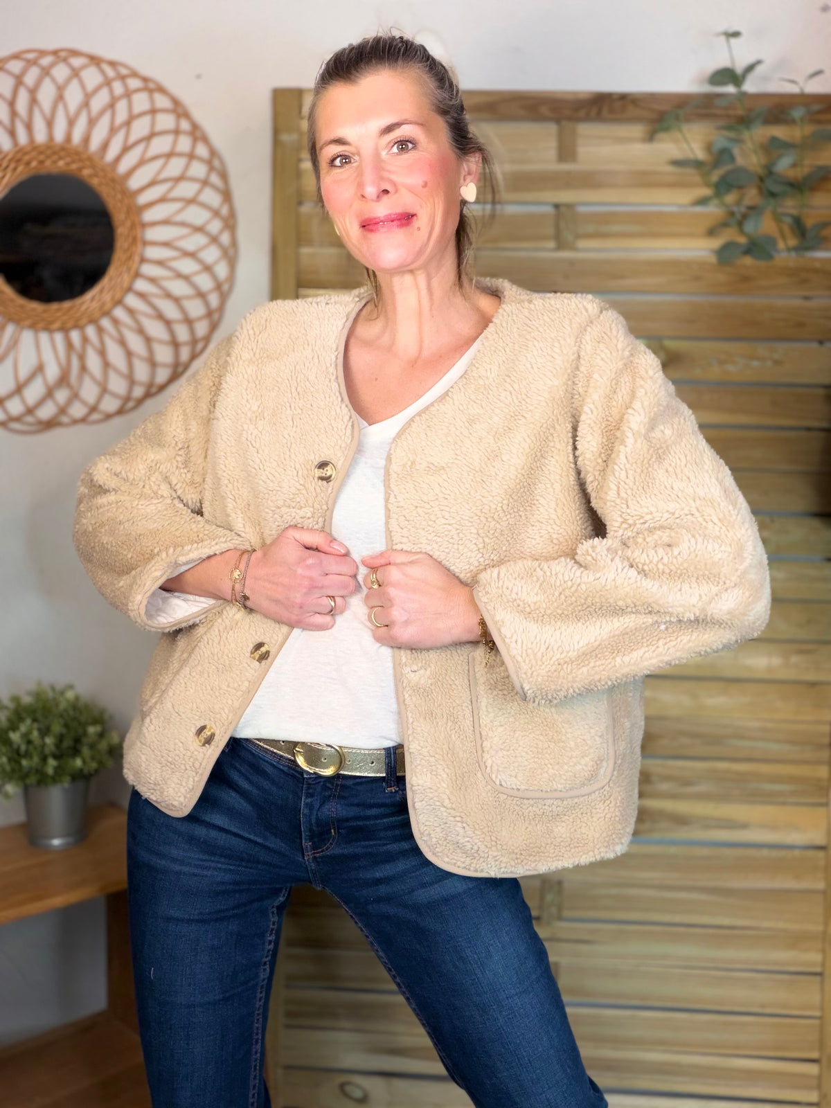 ⚡️ ARRIVAGE - Veste matelassée réversible Sherpa NOÉMIE Beige