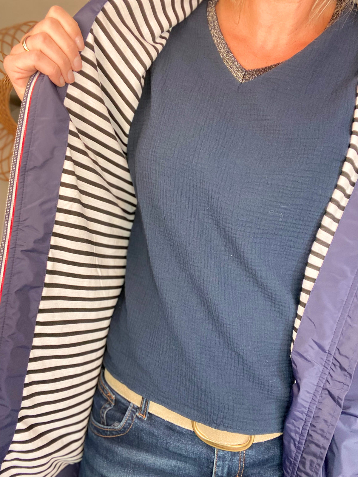 Imperméable doublé unisexe CÉLESTE - LE PETIT BRETON - Bleu Marine (taille petit) - FIN DE SÉRIE