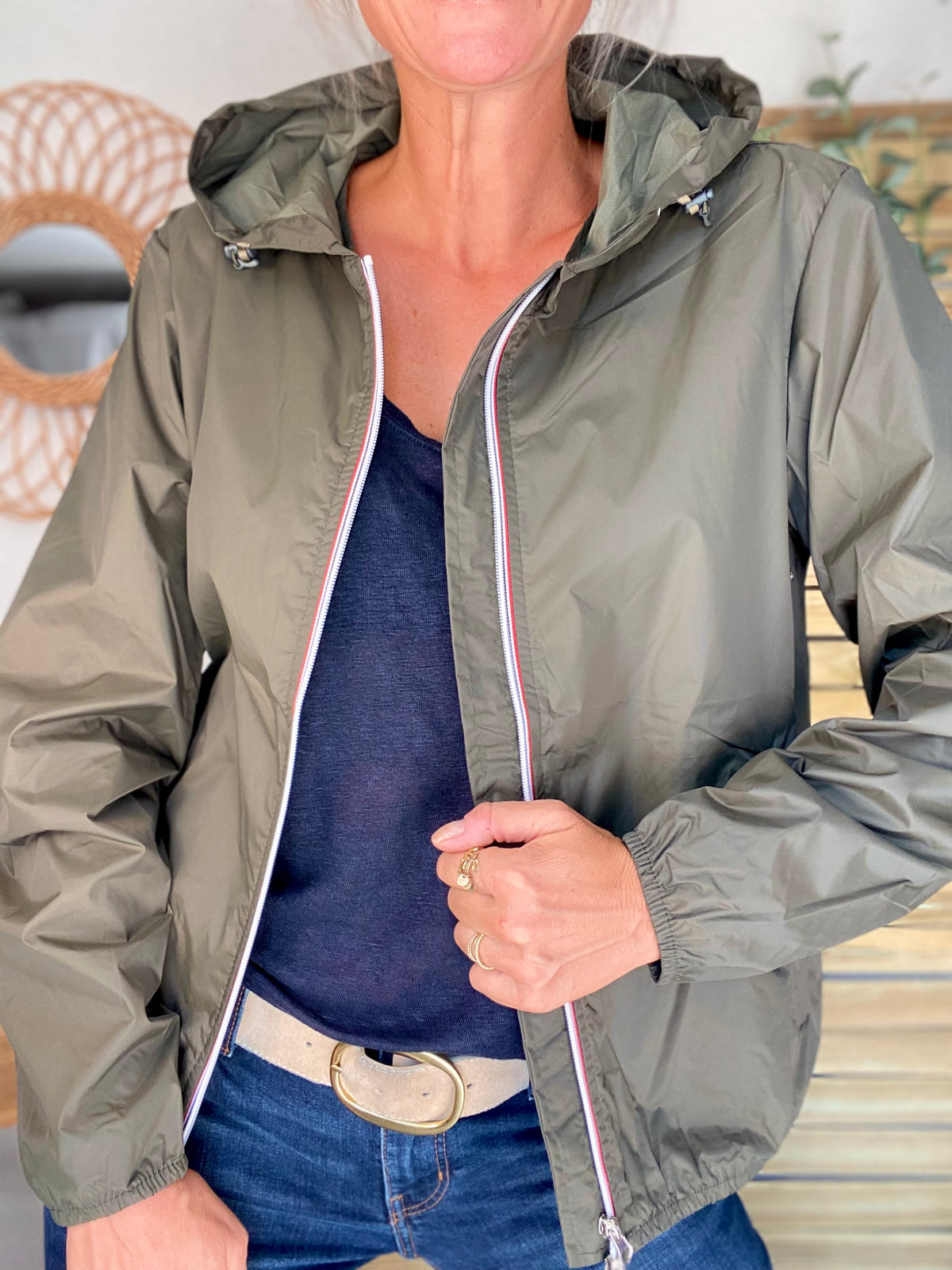 LAURA JO - Coupe vent imperméable ANNA COURT Kaki