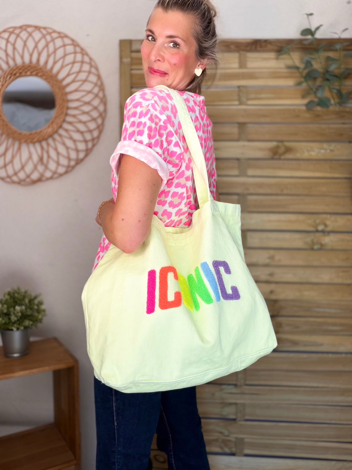 Grand cabas Tote bag ICONIC Jaune VANINA - FIN DE SÉRIE