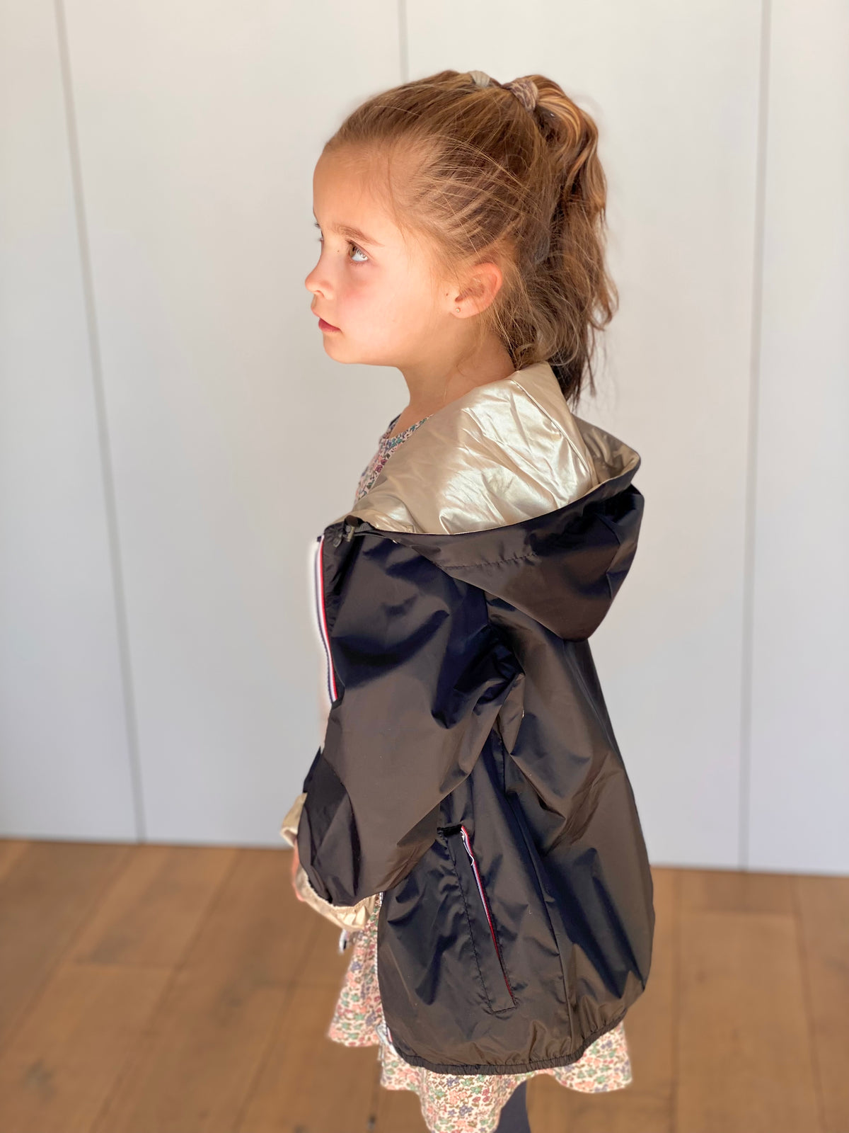 LAURA JO - Imperméable réversible léger GARANCE KIDS enfant (mixte) - Noir / Doré (DÉSTOCKAGE sur Taille 6 ans)