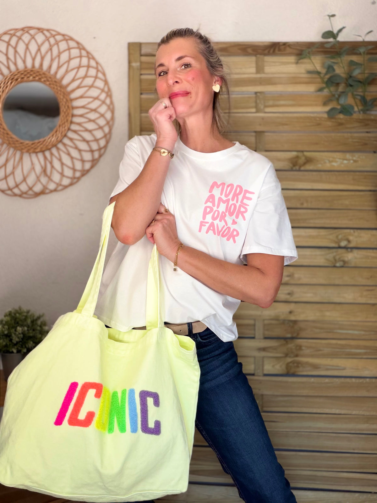 Grand cabas Tote bag ICONIC Jaune VANINA - FIN DE SÉRIE