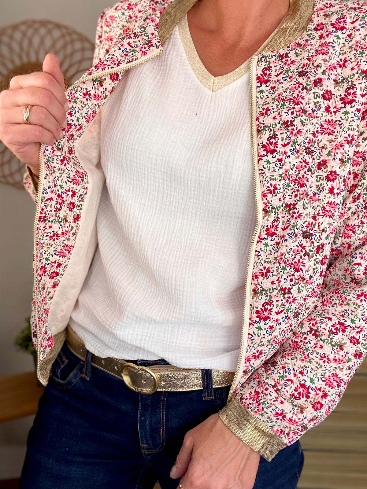 Veste bombers THAÏS - imprimé fleuri - FIN DE SÉRIE