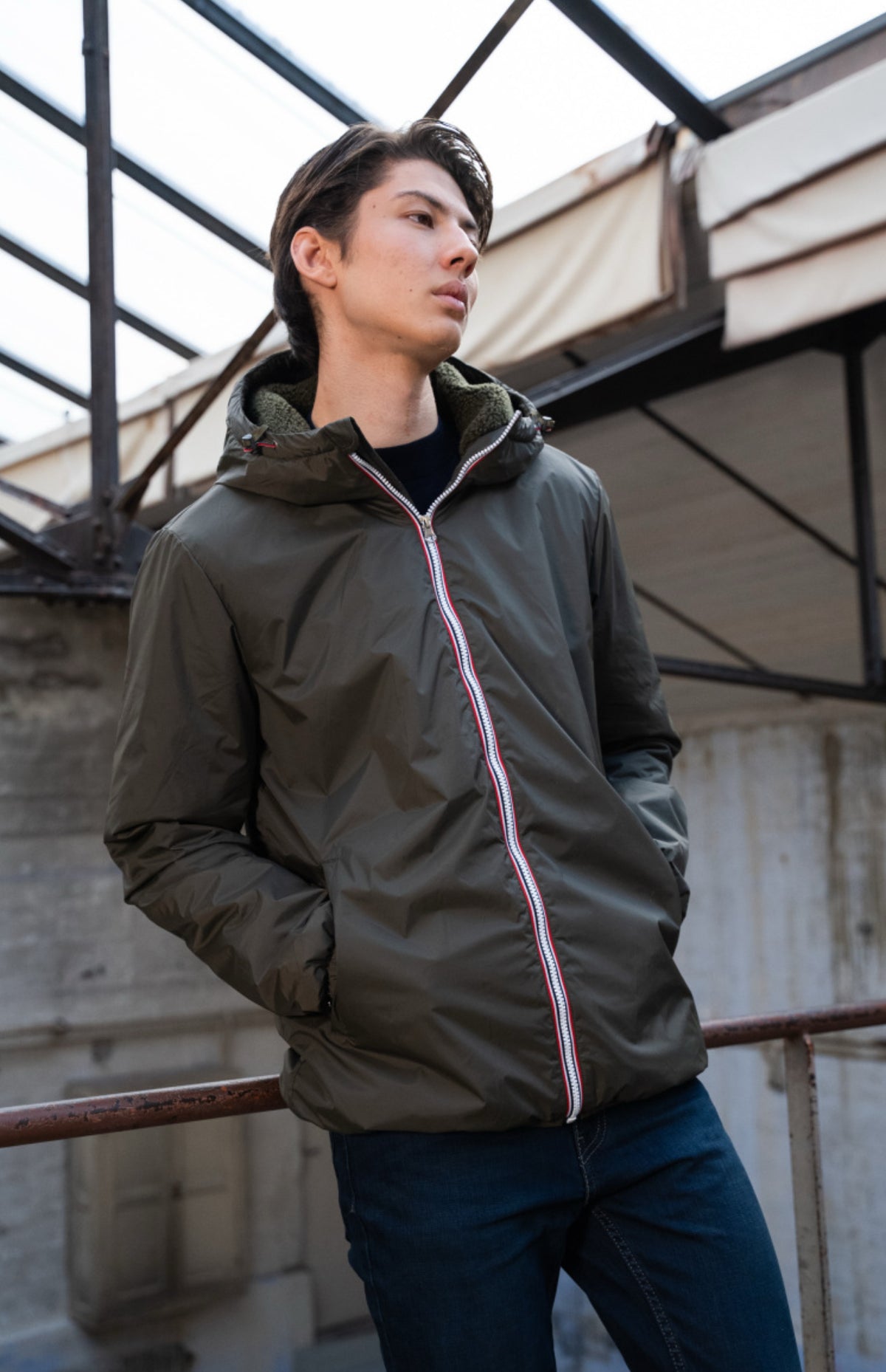 LAURA JO - Parka Imperméable Homme LOUIS* COURT sherpa Kaki