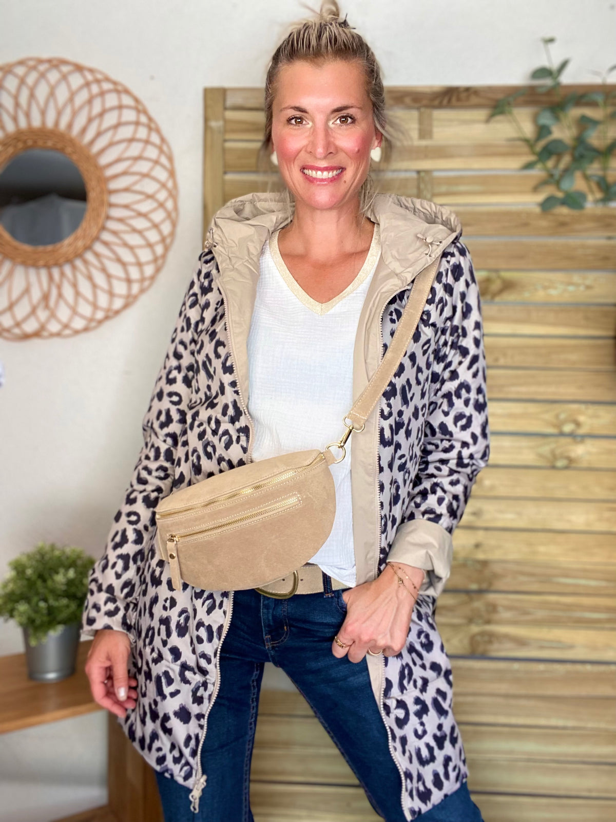 LAURA JO - Imperméable réversible rembourré LOUISON LONG - Beige / Léo