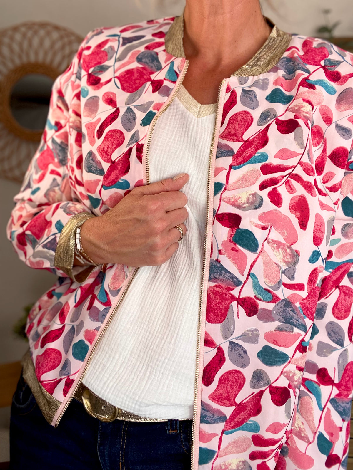 Veste bombers EULALIE - imprimé aquarelle
